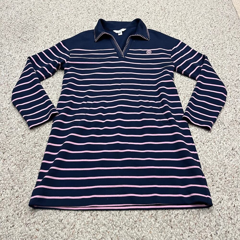 Lilly Pulitzer Corvaya Terry Dress S Preppy Navy Pink Classic Casual Resortwear